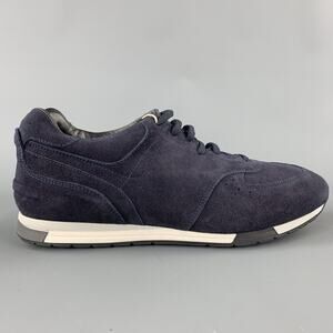 NEIL BARRETT Size 10 Navy Suede Lace Up Sneakers